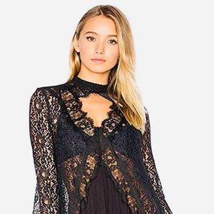 New with Tags Free People Black Lace Tunic Dress